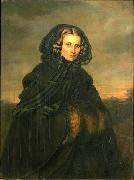 Isaac Grunewald Portrait of Bertha Wehnert-Beckmann (1815-1901), German photographer oil on canvas